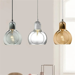 Colored glass pendant light with soft light diffusion, modern hanging ceiling lamp