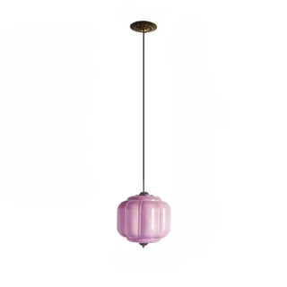 Vintage elegant pendant lamp, ribbed glass gold finish ceiling hanging light