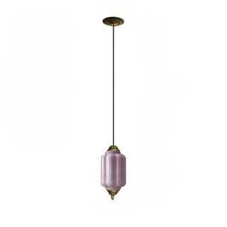 Gold ribbed glass vintage pendant light, elegant ceiling fixture for home