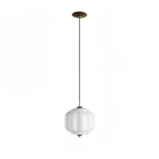 Gold finish vintage pendant light, ribbed glass elegant hanging ceiling lamp