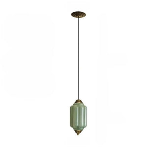 Ribbed glass gold pendant lamp, vintage elegant hanging ceiling light