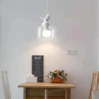 CLAERY White Bird Decor Glass Ceiling Light – view 2