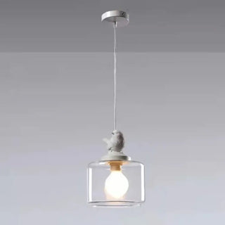 CLAERY White Bird Decor Glass Ceiling Light – view 3