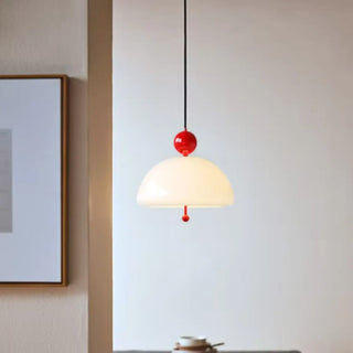 Designer half globe pendant, white glass colored finish ceiling hanging lamp