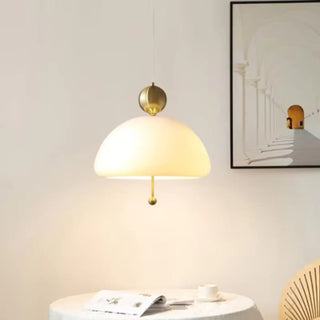 White half globe glass pendant light, colored finish modern ceiling fixture