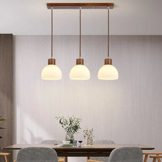 CEILY Glass with Natural Wood Detail Ceiling Light – view 6