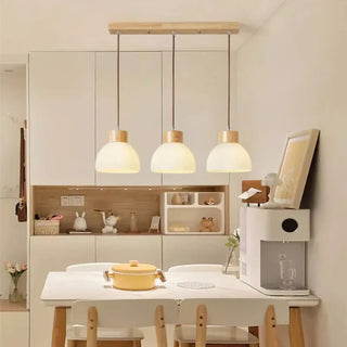 CEILY Glass with Natural Wood Detail Ceiling Light – view 4
