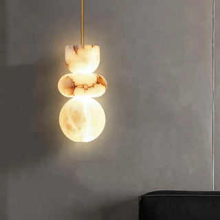 KOLIRA White Marble Effect Glass Ceiling Light – view 5