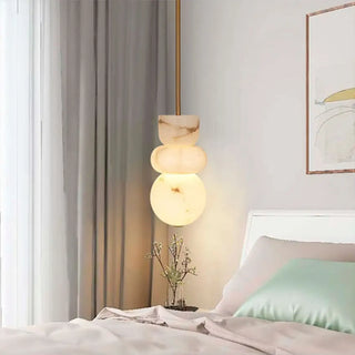 KOLIRA White Marble Effect Glass Ceiling Light – view 4