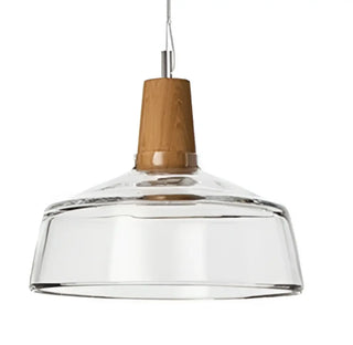 Suspension en verre – Luminaire moderne avec finition effet bois