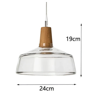 CORKINA Modern Smoked Glass and Wood Design Ceiling Light – view 7