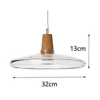 CORKINA Modern Smoked Glass and Wood Design Ceiling Light – view 10