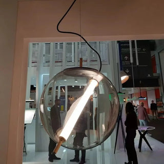 Smoked glass spherical pendant light, modern elegant interior ceiling fixture