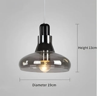 Contemporary smoked glass pendant ceiling light, modern soft diffused hanging lamp