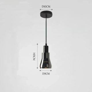 Designer smoked glass pendant light, modern hanging ceiling lamp for living room