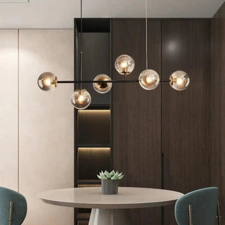 Designer glass pendant ceiling fixture, modern hanging lamp with soft illumination