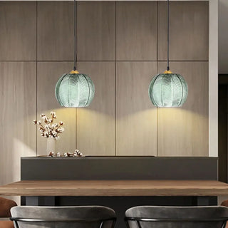 VEFI Green Blown Glass Leaf Print Ceiling Light – view 1