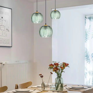 VEFI Green Blown Glass Leaf Print Ceiling Light – view 2