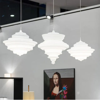 Elegant geometric glass Art Deco pendant lamp, decorative ceiling hanging light