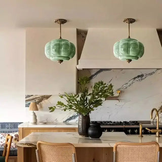 HOMILO Art Deco Glass Brass Ceiling Light – view 4