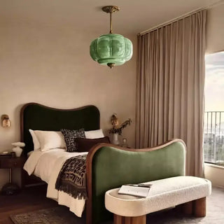 HOMILO Art Deco Glass Brass Ceiling Light – view 2