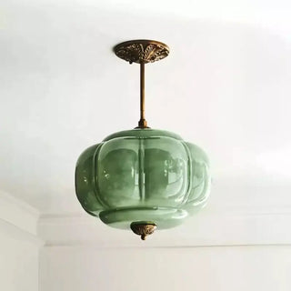 HOMILO Art Deco Glass Brass Ceiling Light – view 1