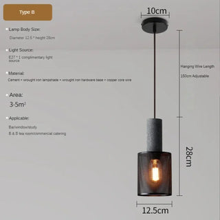 LOFTY Industrial Loft Glass Ceiling Light – view 11