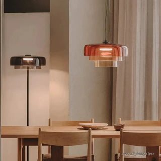 Glass pendant lamp detail — tinted shade modern designer light