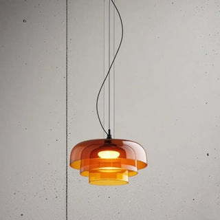 Tinted glass pendant lamp — modern hanging light for cozy home interior