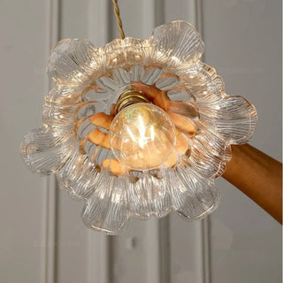 Clear glass vintage pendant lamp, industrial ceiling hanging light fixture