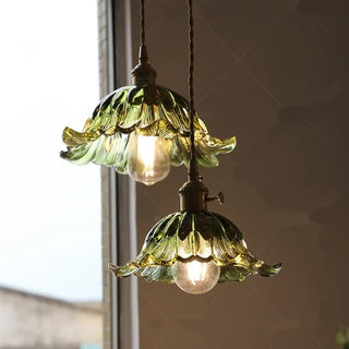 Vintage pendant light, clear glass industrial style hanging ceiling lamp