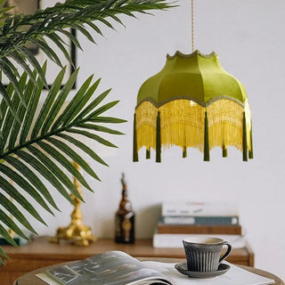 Vintage green industrial pendant light, retro metal hanging lamp for rustic home décor