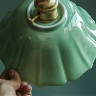CATINAH Green Ceramic Vintage Ceiling Light – view 2