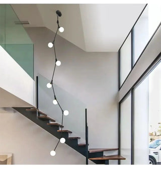 JOUSE Vertical Opalescent Ball Brass Ceiling Light – view 3