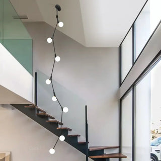 JOUSE Vertical Opalescent Ball Brass Ceiling Light – view 1