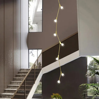 JOUSE Vertical Opalescent Ball Brass Ceiling Light – view 2