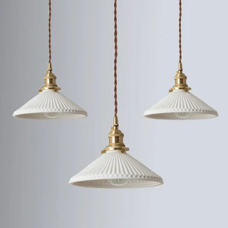 LAIRA Vintage White Ceramic Brass Ceiling Light – view 2
