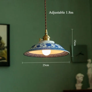 EMALINE Vintage Blue Ceramic Ceiling Light – view 7