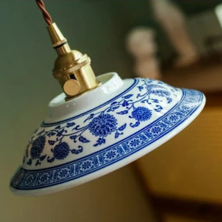 EMALINE Vintage Blue Ceramic Ceiling Light – view 6