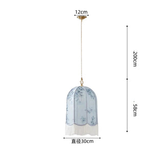 Suspension florale vintage – Luminaire élégant à franges au style bohème chic