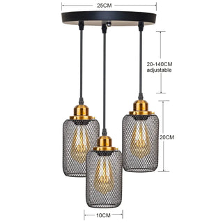 Black gold industrial pendant lamp, vintage metal hanging ceiling fixture