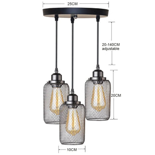 Suspension industrielle vintage – Luminaire suspendu en métal noir et or