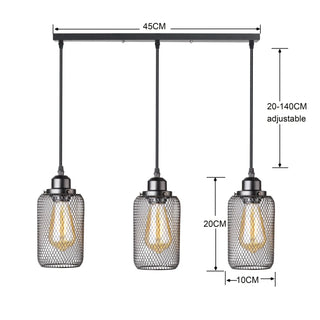 Suspension industrielle vintage – Luminaire suspendu en métal noir et or