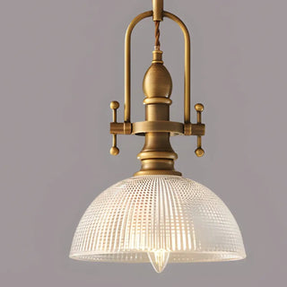 LUXO Vintage Brass Gilded Striped Glass Ceiling Light – view 6