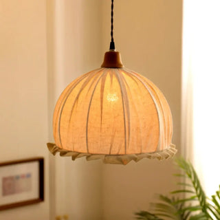 GINAH Vintage Linen Wood Base Ceiling Light – view 2