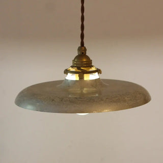 Industrial-style metal pendant lamp with braided cord, retro ceiling fixture for dining room