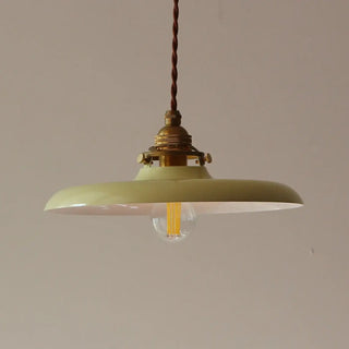Vintage metal hanging lamp with braided cable design, industrial pendant ceiling light
