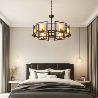 Vintage industrial pendant lamp with warm LED illumination, retro hanging ceiling fixture