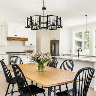 Industrial LED pendant ceiling fixture, vintage warm hanging lamp for dining room