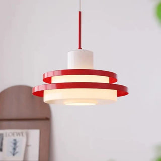 Vintage red black Nordic pendant light, Scandinavian retro chic ceiling fixture